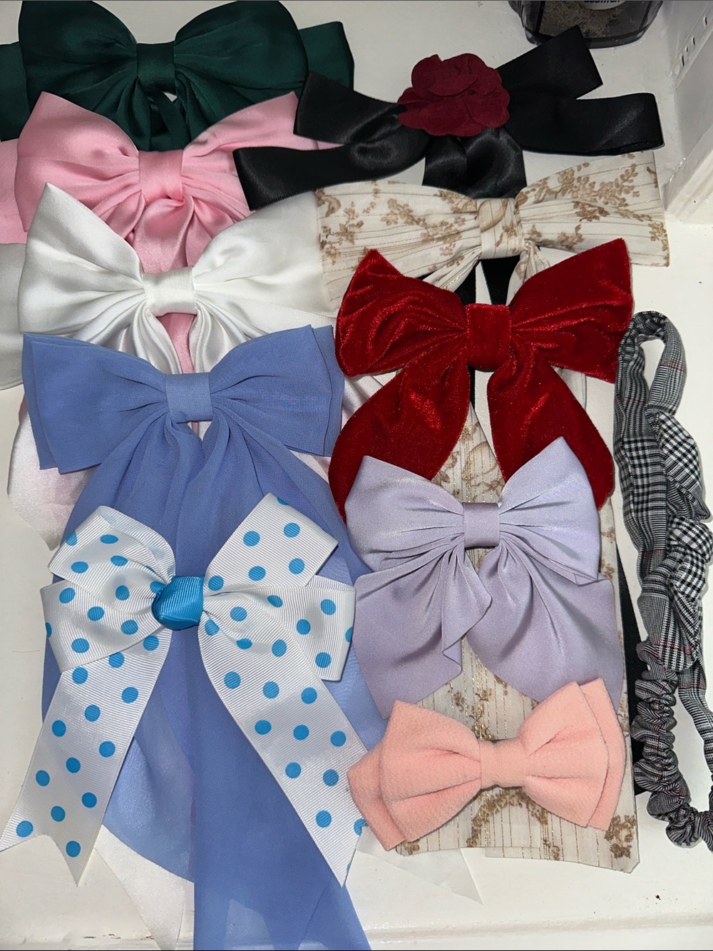 11pcs Girls' Assorted Color Bow Headbands - Pack of Fashion Hair Bows